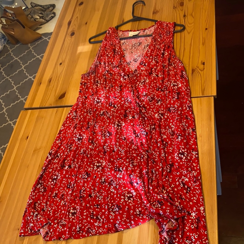 Red wrap dress